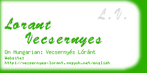 lorant vecsernyes business card